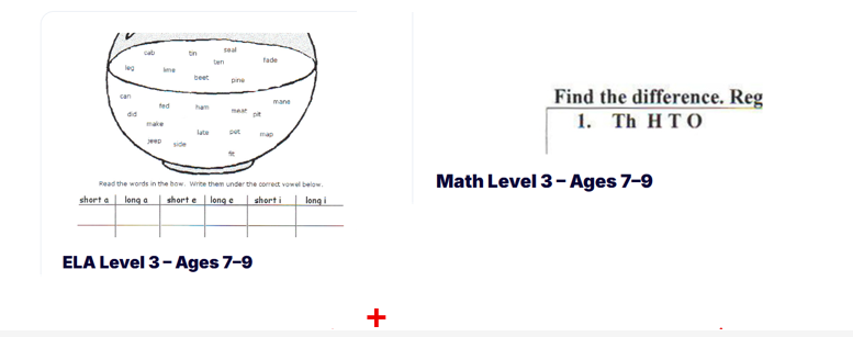 ELA + Math Level 3 – Ages 7–9