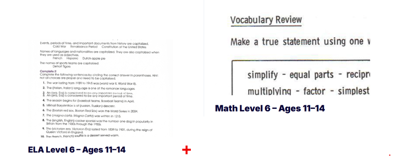 ELA + Math Level 6 – Ages 11–14